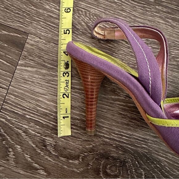 ETRO Vernice Vogue lime purple flower open toe sling back sandals - Picture 9 of 9